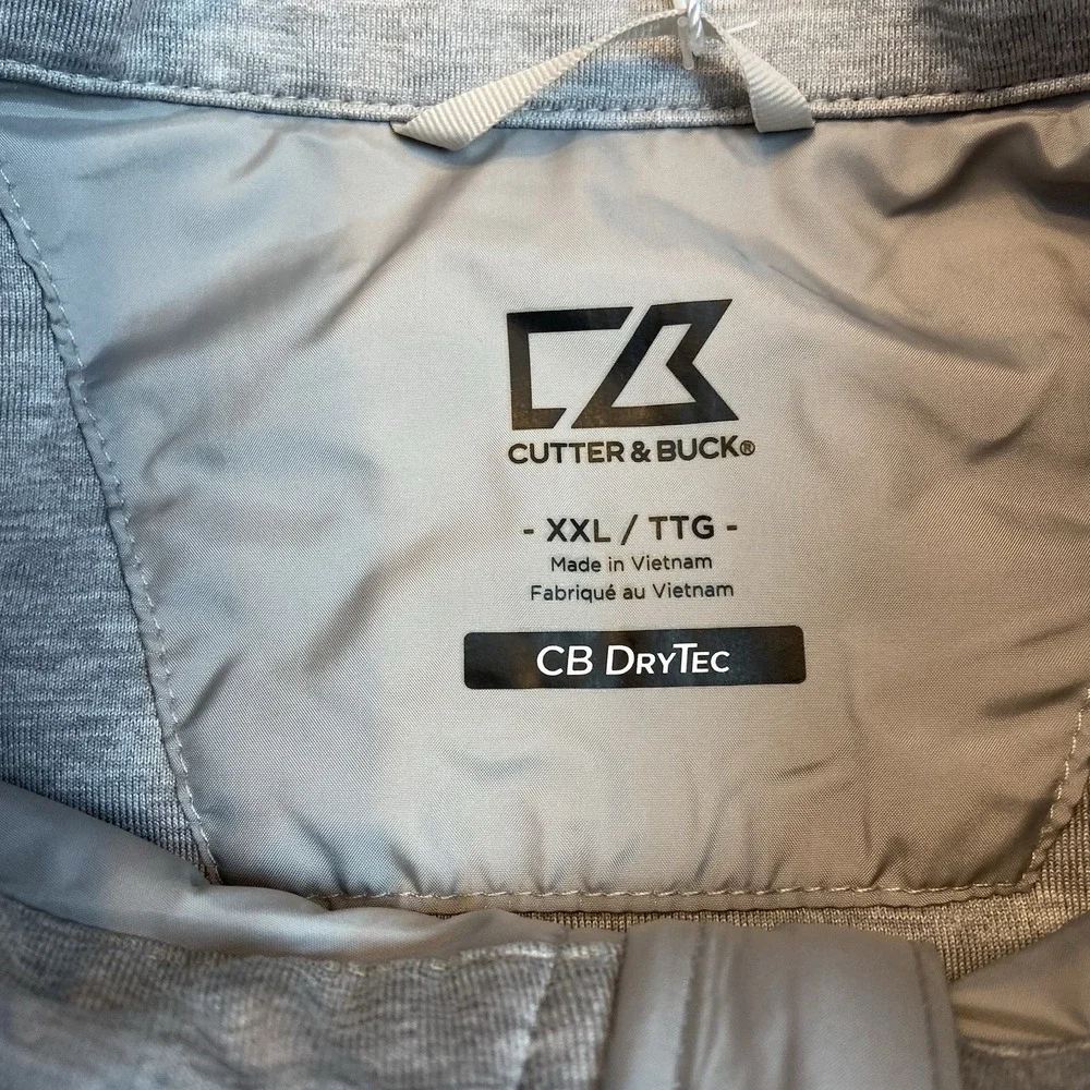 Cutter & Buck (NBC Sports), Men XXL Gray DryTec Zip‎ Up Jacket Golf New